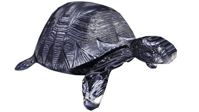 黑色海龟金属小雕像SU模型下载_sketchup草图大师SKP模型