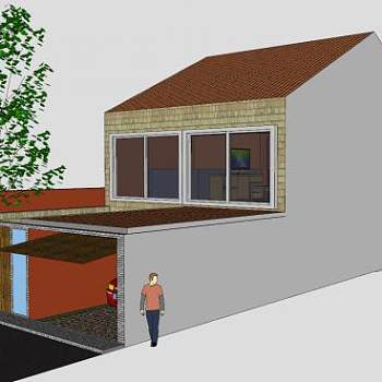 乡村双层建筑SU模型下载_sketchup草图大师SKP模型