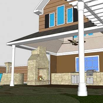 福勒斯特公馆建筑房子SU模型下载_sketchup草图大师SKP模型