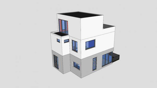 现代回族建筑房子SU模型下载_sketchup草图大师SKP模型