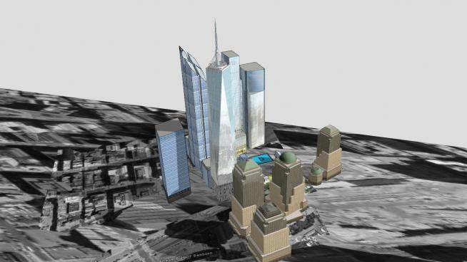 世界贸易大厦建筑中心SU模型下载_sketchup草图大师SKP模型