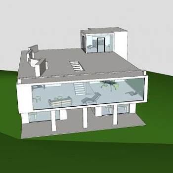 艺术家房子建筑SU模型下载_sketchup草图大师SKP模型