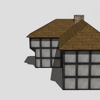 中世纪大房子建筑SU模型下载_sketchup草图大师SKP模型