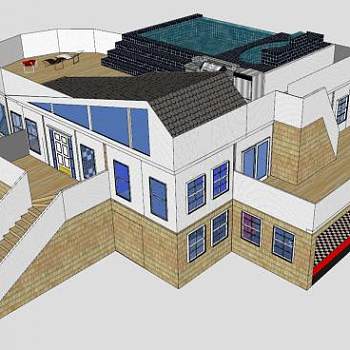 当代大厦房子建筑SU模型下载_sketchup草图大师SKP模型