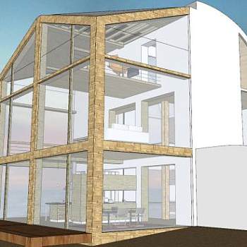 现代玻璃住宅建筑SU模型下载_sketchup草图大师SKP模型