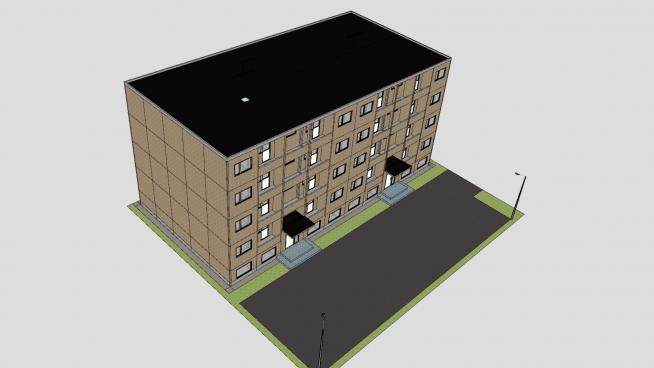 现代住宅公寓建筑SU模型下载_sketchup草图大师SKP模型