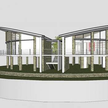 现代化房屋住宅SU模型下载_sketchup草图大师SKP模型