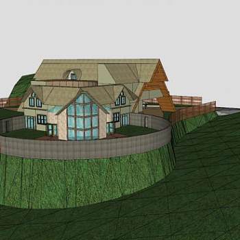 现代大房子住宅建筑SU模型下载_sketchup草图大师SKP模型