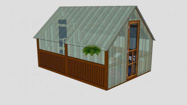 小型住宅温室房子SU模型下载_sketchup草图大师SKP模型