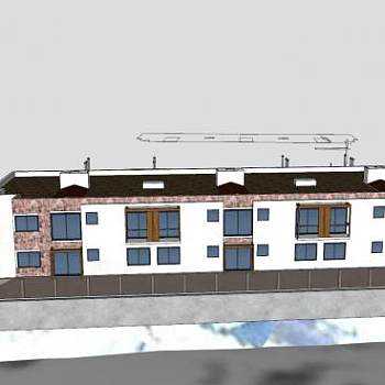 巴雷纳角总部别墅建筑SU模型下载_sketchup草图大师SKP模型