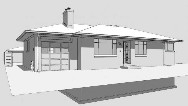 现代住宅家庭建筑SU模型下载_sketchup草图大师SKP模型