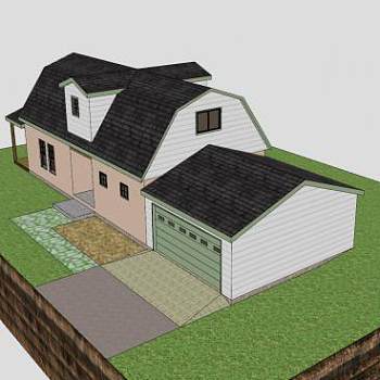 现代动态房子建筑SU模型下载_sketchup草图大师SKP模型