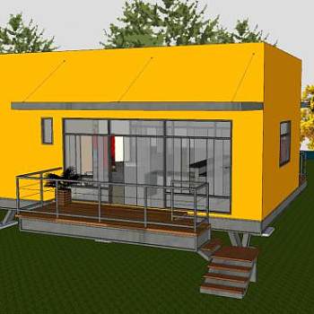 现代家里避难建筑SU模型下载_sketchup草图大师SKP模型