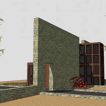 小型小房子建筑SU模型下载_sketchup草图大师SKP模型