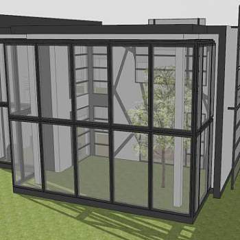 现代玻璃豪宅建筑SU模型下载_sketchup草图大师SKP模型