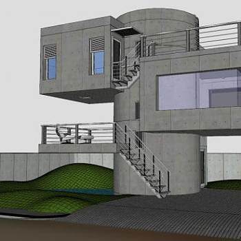 老式建筑小屋子SU模型下载_sketchup草图大师SKP模型