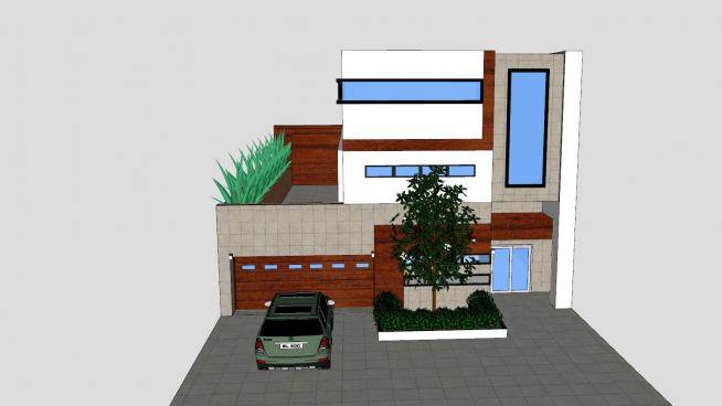 现代房子小型住宅SU模型下载_sketchup草图大师SKP模型