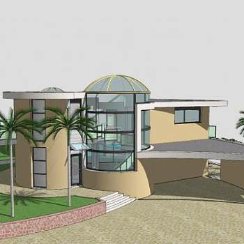 现代家园房子建筑SU模型下载_sketchup草图大师SKP模型