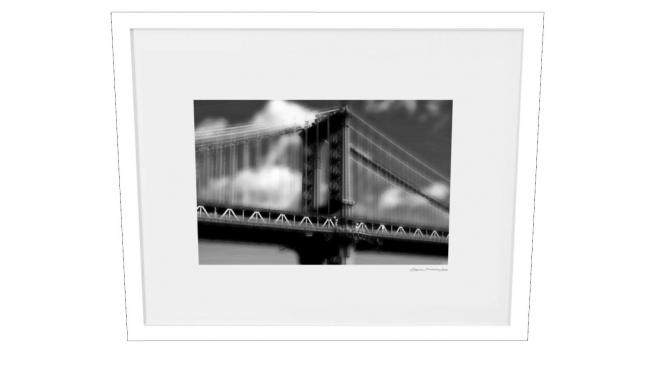纽约曼哈顿大桥裱框挂画SU模型下载_sketchup草图大师SKP模型