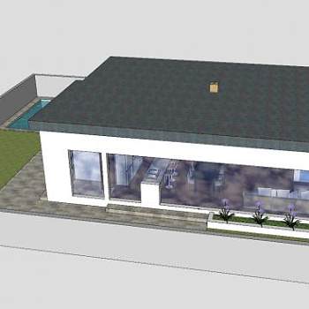 独立住宅房子建筑SU模型下载_sketchup草图大师SKP模型