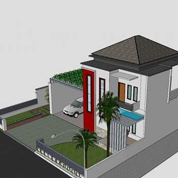 现代建筑双层房子SU模型下载_sketchup草图大师SKP模型