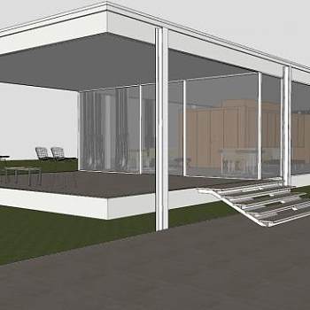 范斯沃斯豪斯建筑SU模型下载_sketchup草图大师SKP模型