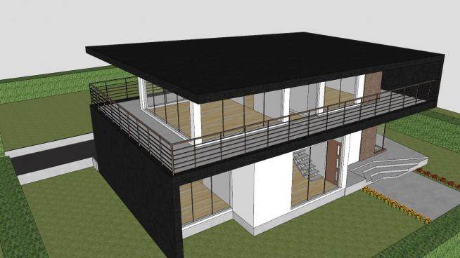 现代室内家庭住宅建筑SU模型下载_sketchup草图大师SKP模型