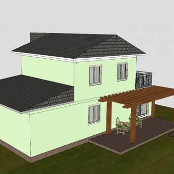 现代化乡村住宅SU模型下载_sketchup草图大师SKP模型