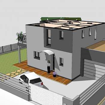 现代住宅私人房子SU模型下载_sketchup草图大师SKP模型