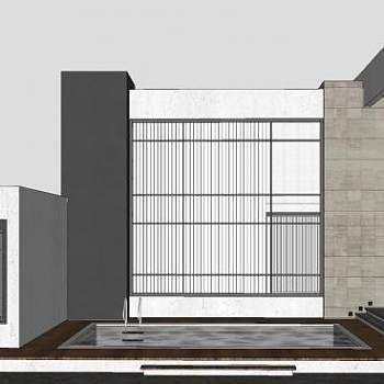 现代化建筑房子住宅SU模型下载_sketchup草图大师SKP模型