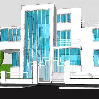 艺术装饰房子建筑SU模型下载_sketchup草图大师SKP模型