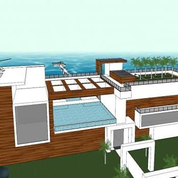 夏威夷度假建筑SU模型下载_sketchup草图大师SKP模型