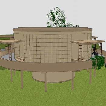 鸟舍动物园建筑SU模型下载_sketchup草图大师SKP模型