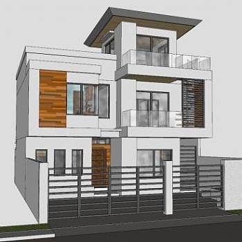 路易威利建筑住宅SU模型下载_sketchup草图大师SKP模型