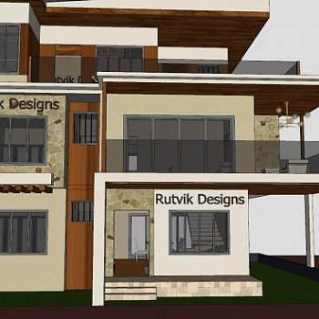 联排别墅多层建筑住宅SU模型下载_sketchup草图大师SKP模型