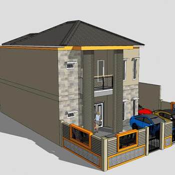 现代多层住宅SU模型下载_sketchup草图大师SKP模型