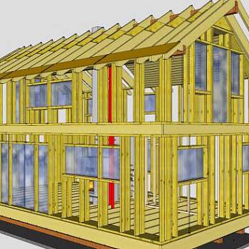 稻草场木屋建筑SU模型下载_sketchup草图大师SKP模型