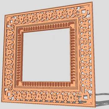 雕花镂空复古相框SU模型下载_sketchup草图大师SKP模型