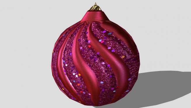 粉紫色圣诞树点缀漩涡挂饰SU模型下载_sketchup草图大师SKP模型