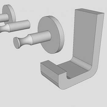 家用壁式衣服挂钩SU模型下载_sketchup草图大师SKP模型