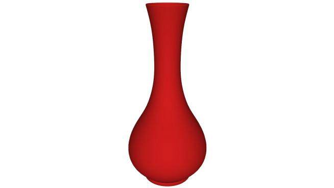 现代红色陶瓷花瓶SU模型下载_sketchup草图大师SKP模型