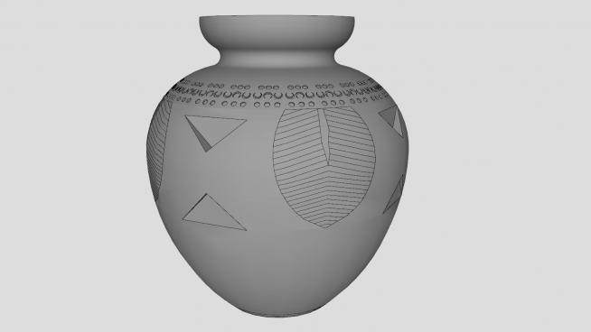 秘鲁风格陶瓷花瓶SU模型下载_sketchup草图大师SKP模型