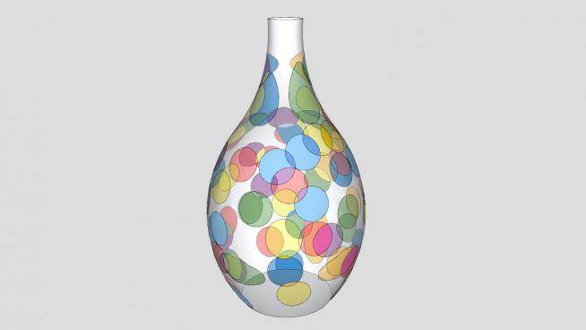 彩色圆圈玻璃花瓶SU模型下载_sketchup草图大师SKP模型