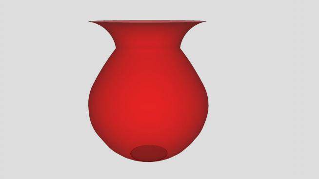 红色透明玻璃花瓶SU模型下载_sketchup草图大师SKP模型