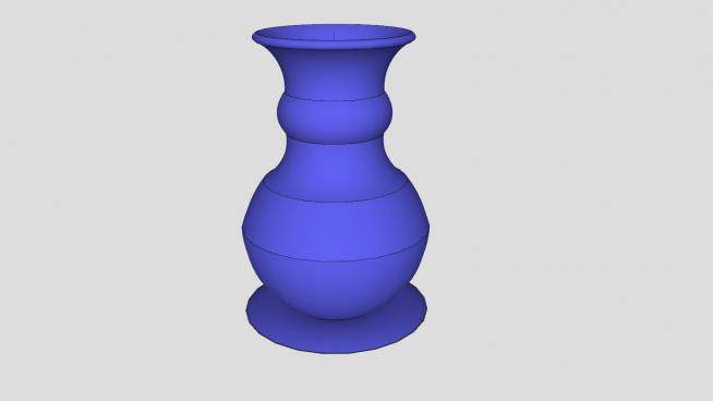 现代蓝色花瓶SU模型下载_sketchup草图大师SKP模型