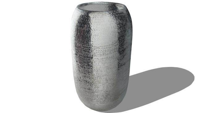 银金属陶瓷装饰花瓶SU模型下载_sketchup草图大师SKP模型