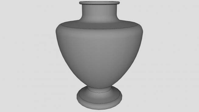 现代淡紫色陶瓷花瓶SU模型下载_sketchup草图大师SKP模型