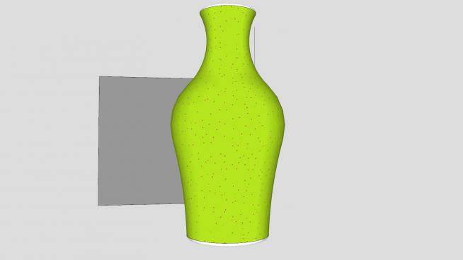 现代绿色斑点装饰陶瓷花瓶SU模型下载_sketchup草图大师SKP模型