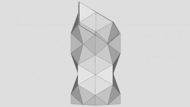 现代创意矩形三角花瓶SU模型下载_sketchup草图大师SKP模型
