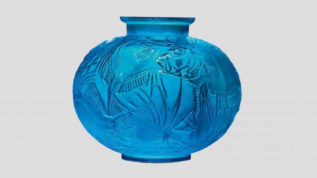 蓝色雕刻陶瓷花瓶平面SU模型下载_sketchup草图大师SKP模型